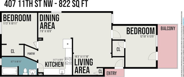 407 11th St NW Unit 409, Grand Rapids, MI 49504 - room layout
