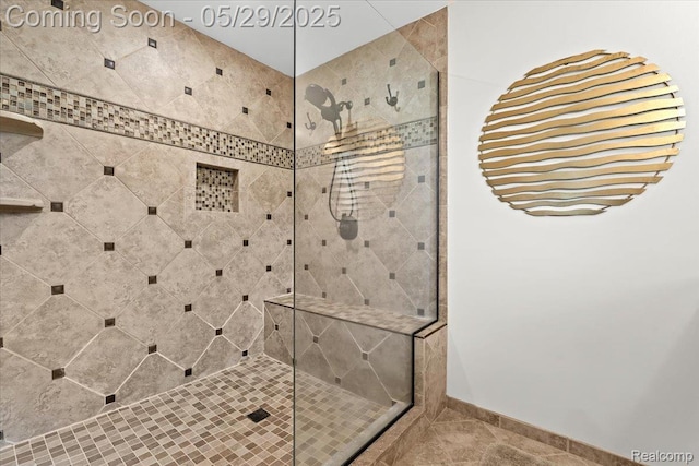 6035 Beard Rd, Byron, MI 48418 - full bath with tiled shower and tile patterned flooring