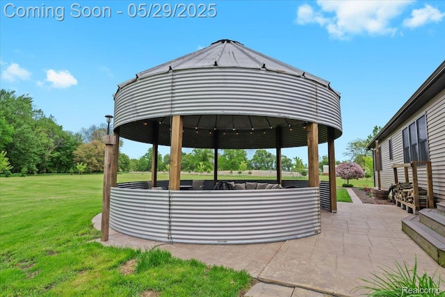 6035 Beard Rd, Byron, MI 48418 - view of patio / terrace with a gazebo and an outdoor living space