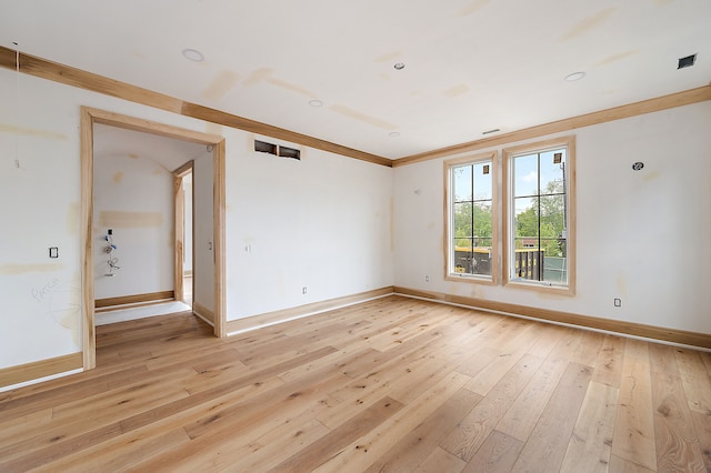 1395 Northlawn Blvd, Birmingham, MI 48009 - unfurnished room with baseboards, light wood finished floors, and crown molding