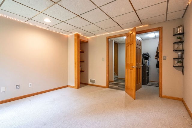 2363 Sundance Rdg, Howell, MI 48843 - carpeted spare room with baseboards, a drop ceiling, and recessed lighting