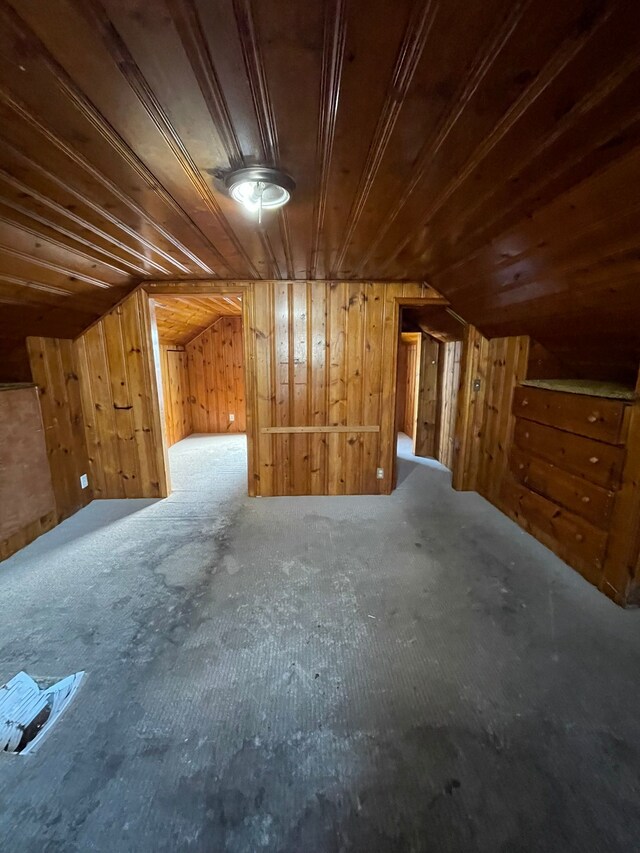 16500 Eastburn St, Detroit, MI 48205 - bonus room with wood walls, wood ceiling, and carpet