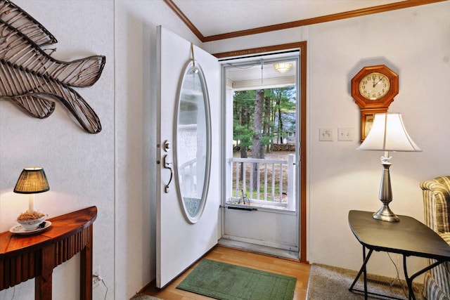 1797 Lawrence Dr, Bitely, MI 49309 - foyer with ornamental molding and light wood-type flooring