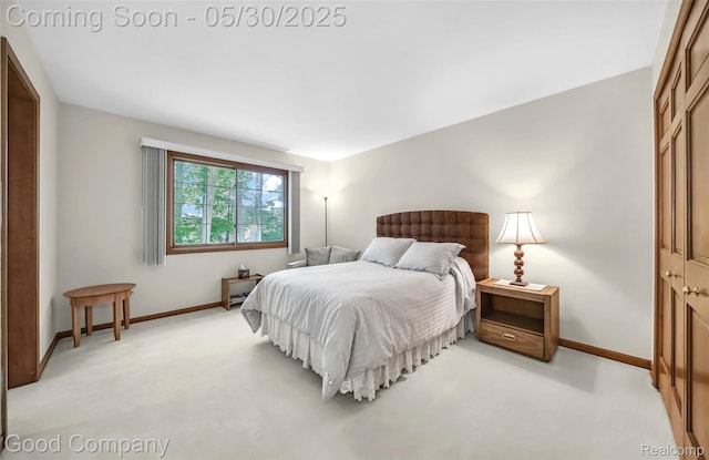 38836 Westchester Ln, Northville, MI 48167 - bedroom featuring baseboards, light carpet, and a closet