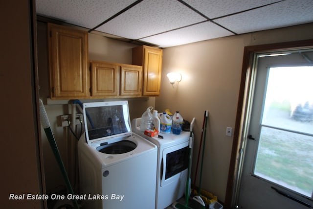4141 Sagatoo Rd, Standish, MI 48658 - laundry room featuring independent washer and dryer and cabinet space