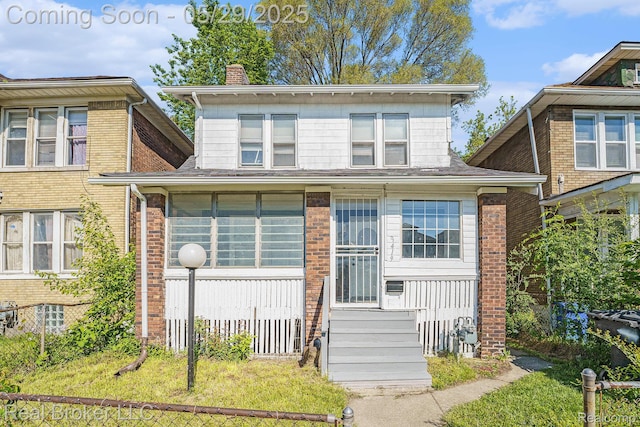 9419 Ravenswood St, Detroit, MI 48204 - view of front of home featuring a chimney and brick siding