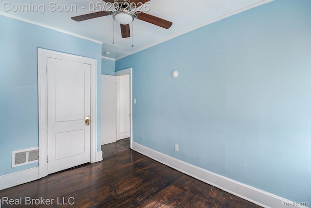 9419 Ravenswood St, Detroit, MI 48204 - unfurnished bedroom with ornamental molding, baseboards, wood finished floors, and ceiling fan