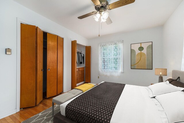 10827 N 12th St, Plainwell, MI 49080 - bedroom with light wood-style flooring and ceiling fan