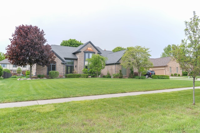14607 Stratford, Shelby Twp, MI 48315 - view of front of home featuring a front yard and brick siding