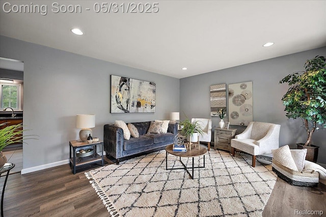 2920 Pinto Dr, Commerce Twp, MI 48382 - living area featuring wood finished floors, recessed lighting, and baseboards