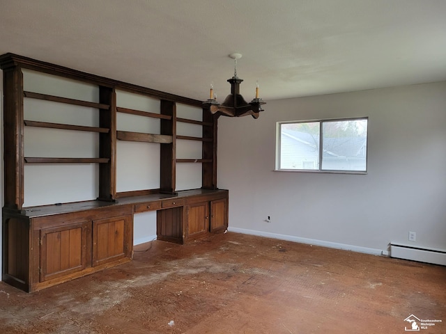 8255 Secor Rd, Lambertville, MI 48144 - unfurnished dining area with baseboards and a baseboard radiator