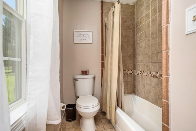 1134 Oak Grove Park, Union City, MI 49094 - full bathroom with toilet, tile patterned floors, and shower / tub combo with curtain