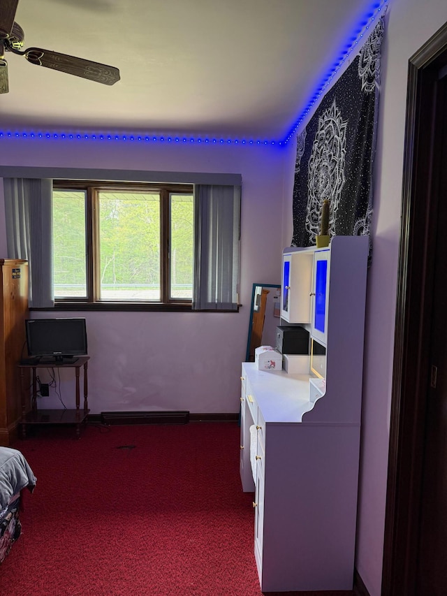 3104 Chippewa Hwy, Manistee, MI 49660 - office featuring carpet, a ceiling fan, and baseboards