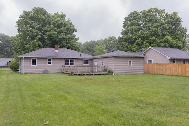 455 N Centre St, Schoolcraft, MI 49087 - rear view of property with a deck and a chimney