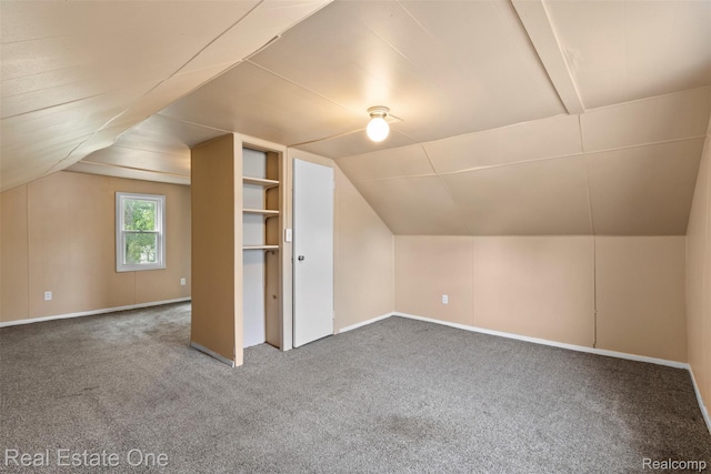 8492 Meadow Ave, Warren, MI 48089 - additional living space featuring carpet floors, vaulted ceiling, and baseboards