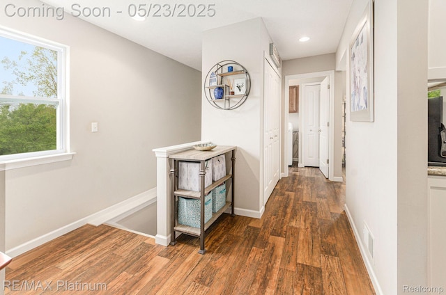 5956 Kerri Ln, Howell, MI 48855 - corridor with wood finished floors, baseboards, and recessed lighting