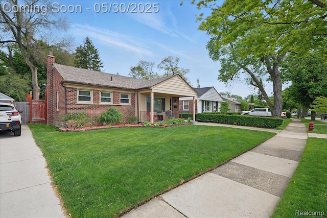 4412 Cooper Ave, Royal Oak, MI 48073 - view of front of property with brick siding, a chimney, and covered porch