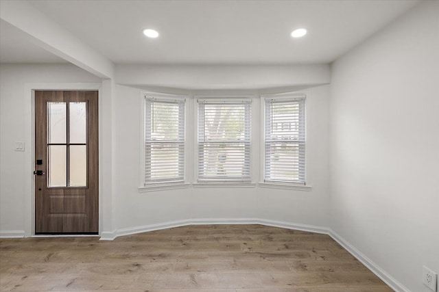 1437 Pearson St, Ferndale, MI 48220 - entrance foyer featuring baseboards, recessed lighting, and light wood-style flooring