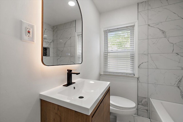 1437 Pearson St, Ferndale, MI 48220 - full bath featuring vanity, toilet, a tub to relax in, and a shower