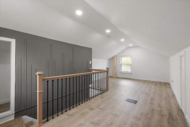 1437 Pearson St, Ferndale, MI 48220 - bonus room featuring vaulted ceiling, recessed lighting, wood finished floors, and baseboards