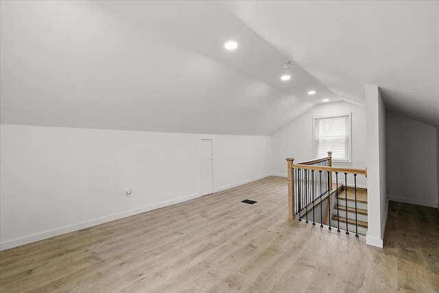 1437 Pearson St, Ferndale, MI 48220 - bonus room featuring vaulted ceiling, wood finished floors, baseboards, and recessed lighting
