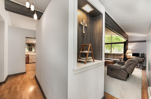 812 W Center, Alma, MI 48880 - hall featuring light wood finished floors and baseboards