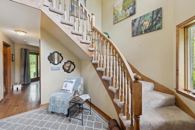 3172 Shadow Brook Ln, Pinckney, MI 48169 - stairs with wood finished floors and baseboards