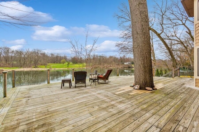 2942 White Oaks Ln, Buchanan, MI 49107 - wooden terrace featuring a water view