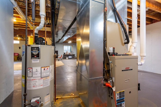 7009 Suncrest Dr, Saline, MI 48176 - utility room featuring water heater and heating unit