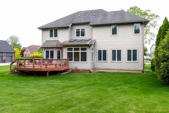 7009 Suncrest Dr, Saline, MI 48176 - back of property with a deck and a yard