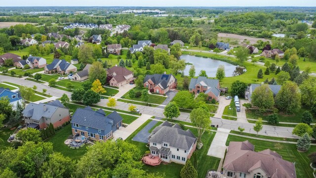 7009 Suncrest Dr, Saline, MI 48176 - aerial perspective of suburban area featuring a large body of water