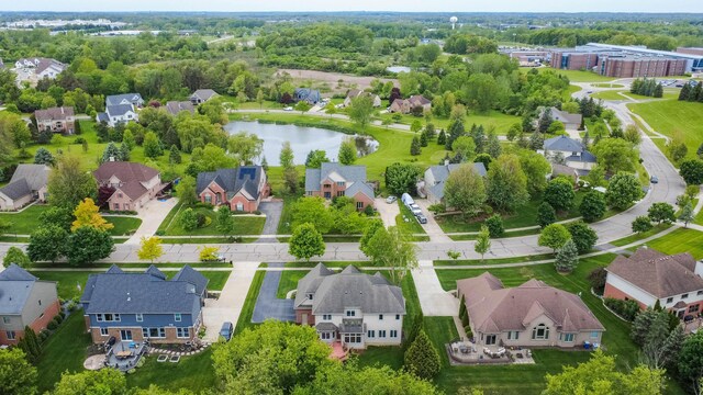 7009 Suncrest Dr, Saline, MI 48176 - aerial view of residential area featuring a large body of water