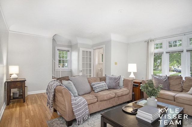 1058 Eastwood Ave SE, East Grand Rapids, MI 49506 - living room featuring light wood-style floors and baseboards