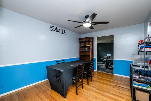 1402 Niles Buchanan Rd, Niles, MI 49120 - office space featuring a ceiling fan, wood finished floors, and baseboards