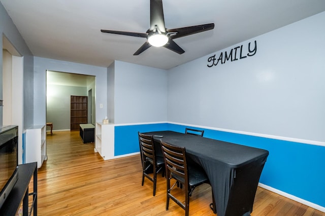 1402 Niles Buchanan Rd, Niles, MI 49120 - office area featuring light wood-style floors, a ceiling fan, and baseboards