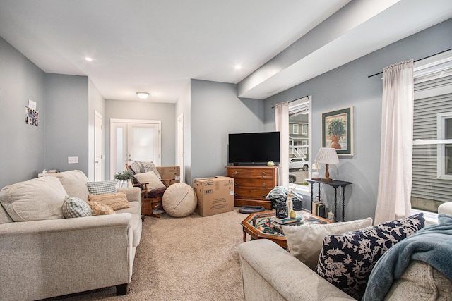 737 Bates St SE, Grand Rapids, MI 49503 - carpeted living area with recessed lighting