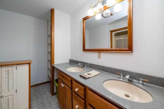 5142 Becht Rd, Coloma, MI 49038 - bathroom with tile patterned floors and double vanity