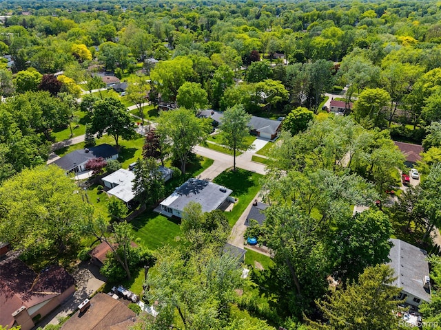 29748 Chelmsford Rd, Southfield, MI 48076 - aerial perspective of suburban area with a heavily wooded area