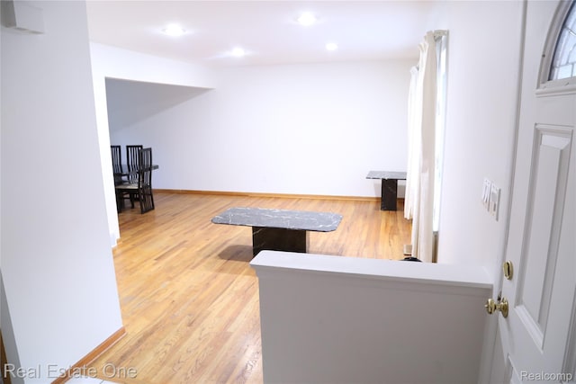 18675 Webster Ave, Southfield, MI 48076 - workout area with wood finished floors, baseboards, and recessed lighting