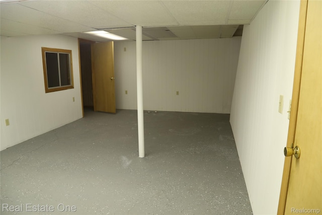 18675 Webster Ave, Southfield, MI 48076 - finished below grade area with a paneled ceiling