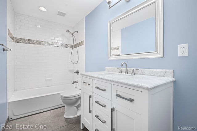 29329 Whistler Dr, Novi, MI 48377 - bathroom with vanity, toilet,  shower combination, and tile patterned flooring