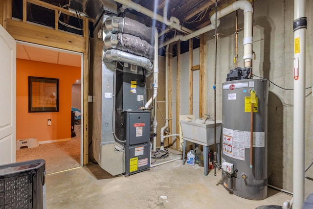 6573 Sweet Clover Hills Dr, Jonesville, MI 49250 - utilities with gas water heater, a sink, and heating unit