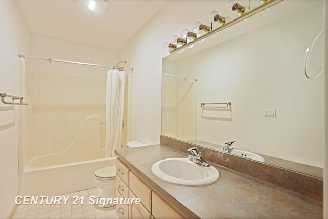 3803 Prairie Creek St, Saginaw, MI 48603 - bathroom with toilet, tile patterned flooring, shower / bath combination with curtain, and vanity