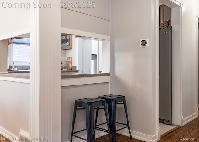 1395 Aline Dr, Grosse Pointe Woods, MI 48236 - hall with dark wood finished floors and baseboards