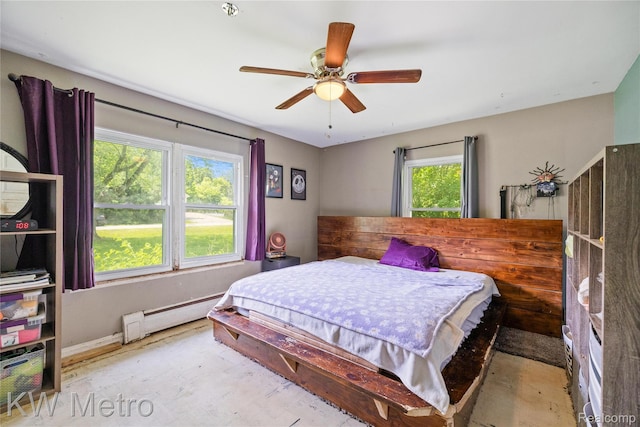 3191 Perry Ct, Grand Blanc, MI 48439 - bedroom featuring baseboard heating and a ceiling fan