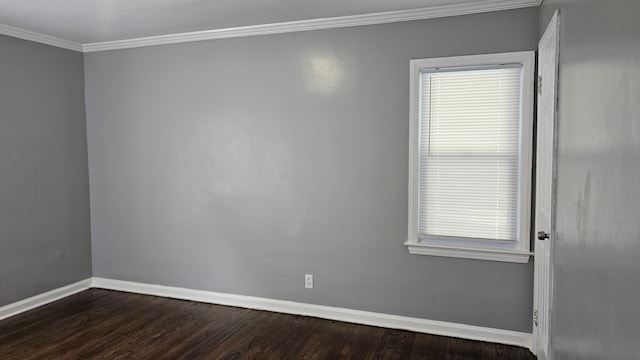 15465 Murray Hl, Detroit, MI 48227 - unfurnished room with crown molding, baseboards, and dark wood finished floors