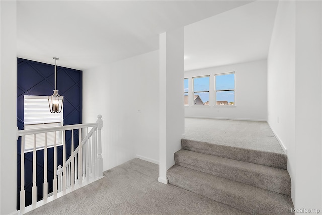 24603 Beach Dr, Macomb, MI 48042 - stairs with carpet flooring and baseboards