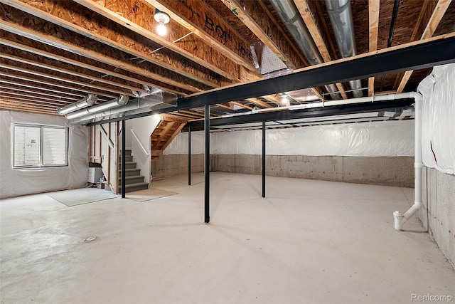 24603 Beach Dr, Macomb, MI 48042 - unfinished basement with stairway
