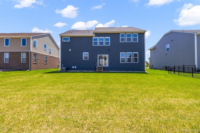 24603 Beach Dr, Macomb, MI 48042 - back of property with central AC unit and entry steps