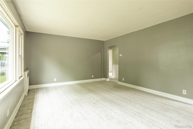 2028 9th St, Port Huron, MI 48060 - empty room with arched walkways, a textured ceiling, and baseboards
